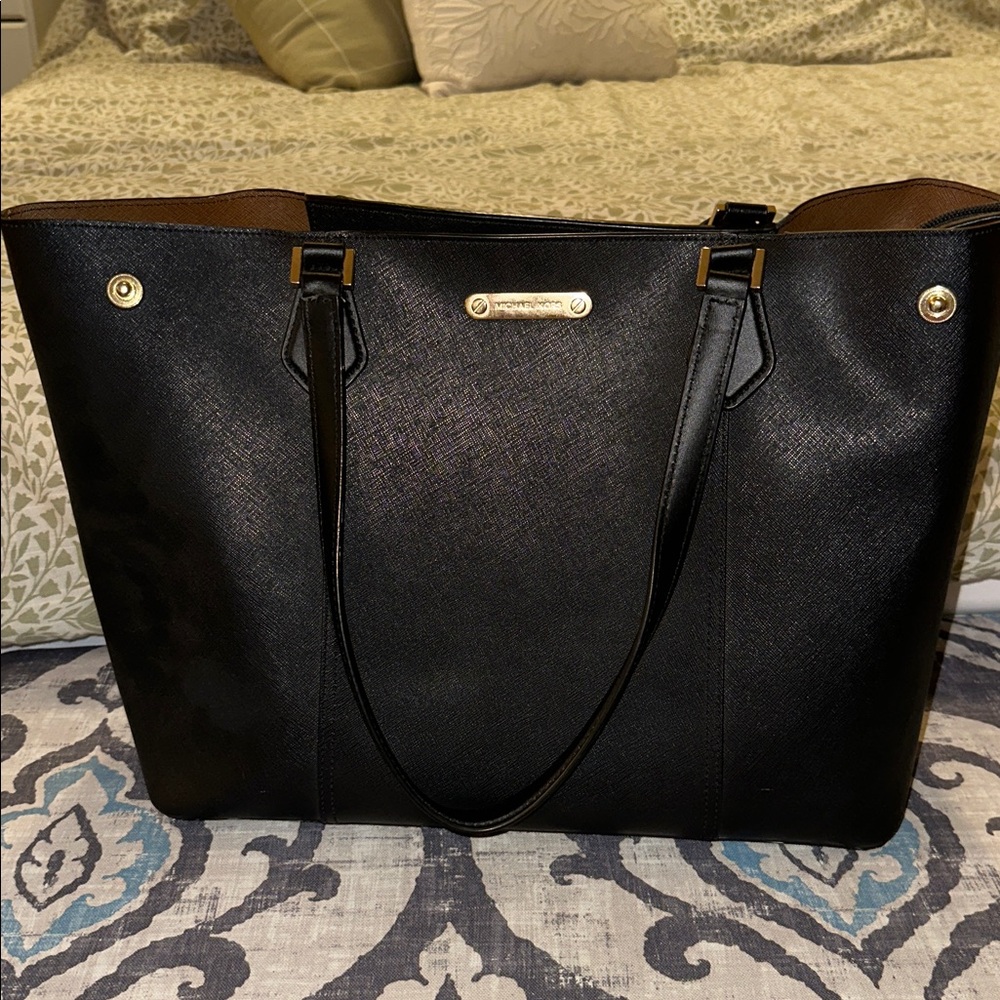 Michael Kors black tote bag